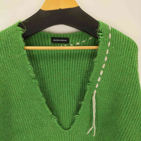 メゾンスペシャル MAISON SPECIAL Hand Stitch Deep V-neck Knitwear レディース FREE