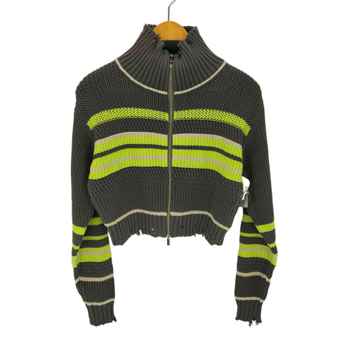 メゾンスペシャル MAISON SPECIAL Front Zip Mesh Border Knitwear レディース FREE