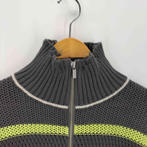 メゾンスペシャル MAISON SPECIAL Front Zip Mesh Border Knitwear レディース FREE