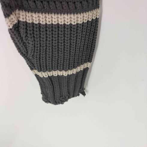 メゾンスペシャル MAISON SPECIAL Front Zip Mesh Border Knitwear レディース FREE