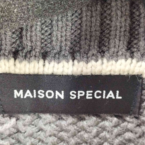 メゾンスペシャル MAISON SPECIAL Front Zip Mesh Border Knitwear レディース FREE