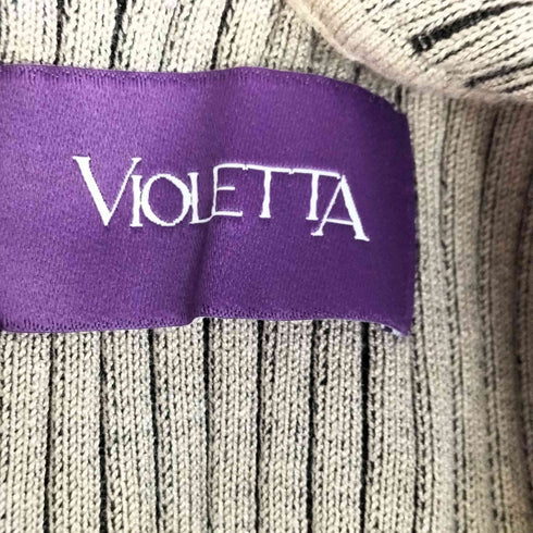 VIOLETTA ベルスリーブ配色リブニット レディース FREE