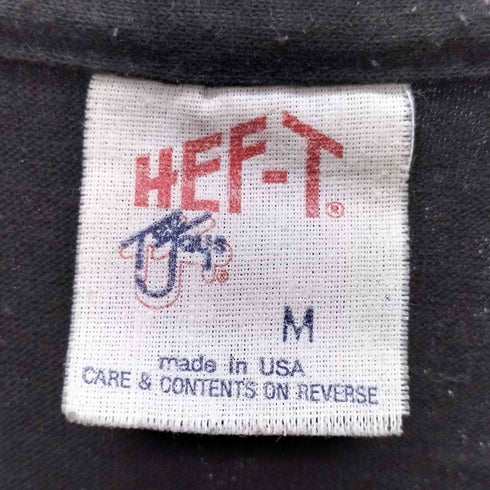 ヘフト HEF-T USA製 ボーン 両面 袖プリ Tシャツ ロンT 袖&裾シングル メンズ import:M