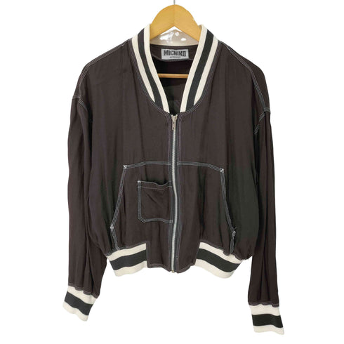 ミチコロンドン MICHIKO LONDON クロップド レーシング ボンバージャケット レディース