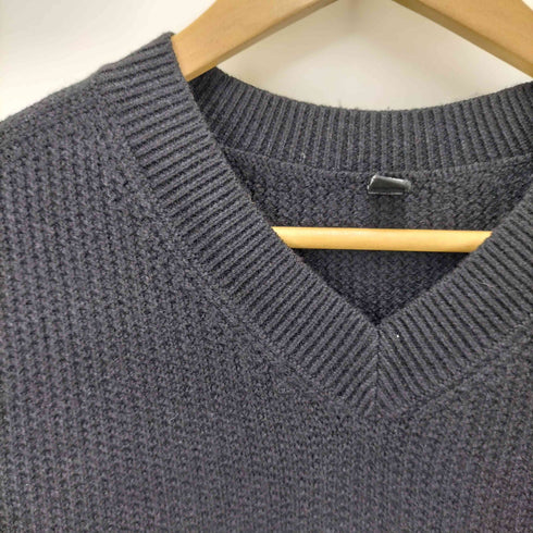 ユニクロ UNIQLO 3DスフレヤーンVネックセーター メンズ JPN:L