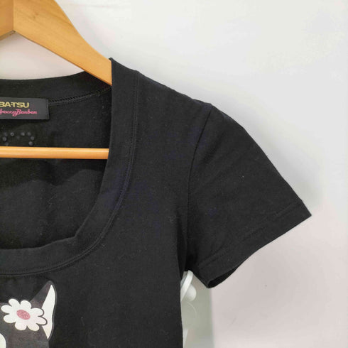 REBECCA BONBON BA-TSU ラインストーン チェーン クロップド Tシャツ ピチT レディース JPN:M