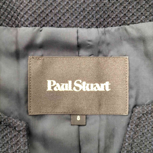 ポールスチュアート Paul Stuart 織り ウール ノーカラー ジャケット レディース 8