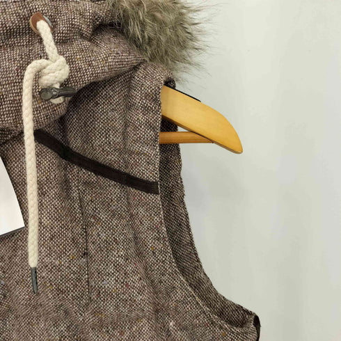 エディーバウアー Eddie Bauer 復刻 フロントジッパー ツイードウール ダウンベスト メンズ