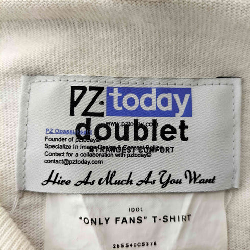 ダブレット doublet × PZ Today 25SS ONLY FANS T-SHIRT メンズ JPN:S