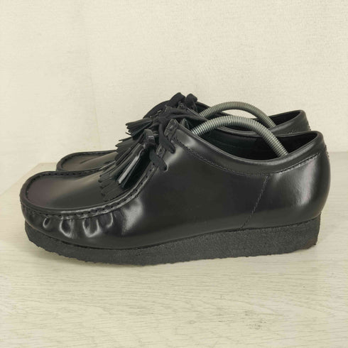 クラークス Clarks Wallabee Black HiShine Leather メンズ JPN:27.5