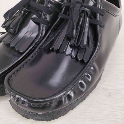 クラークス Clarks Wallabee Black HiShine Leather メンズ JPN:27.5