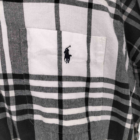 ポロバイラルフローレン Polo by RALPH LAUREN 90S CALDWELL ポニー刺繍 オープンカラーチェック半袖シャツ メンズ import:L
