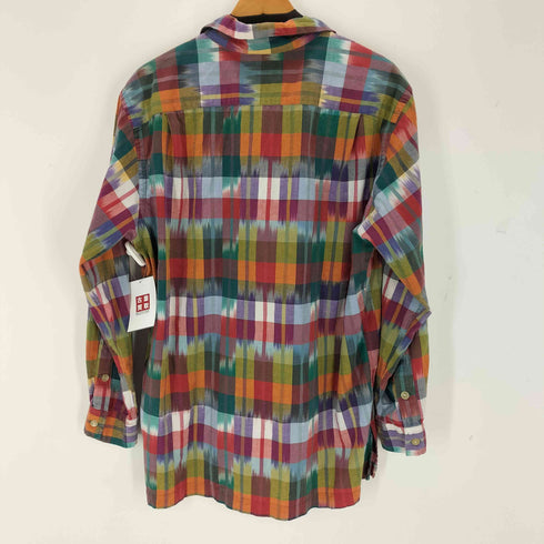 ポロバイラルフローレン Polo by RALPH LAUREN 90s SKI CAMP ポニー無し マルチカラー オープンカラーチェックL/S シャツ メンズ import:M