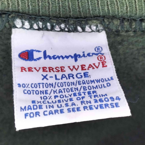 チャンピオン Champion 90S USA製 刺繍タグ 目あり reverseweave クルーネックスウェット フェード メンズ import:XL