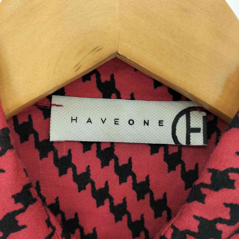 HAVEONE ギザギザ模様 ロングスリーブ ワンピース レディース