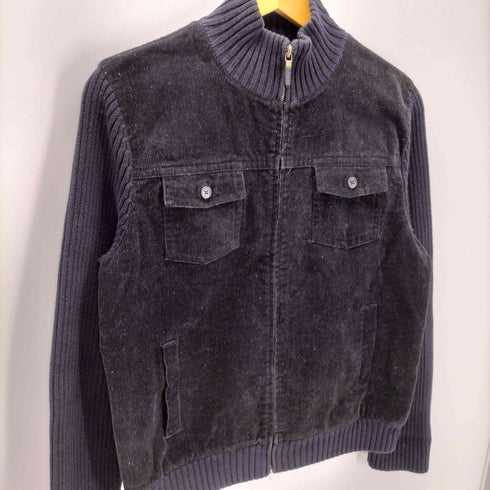 ローレンラルフローレン LAUREN RALPH LAUREN 緑タグ ニット 切り替え コーデュロイ ドライバース ニット ジャケット レディース import:M