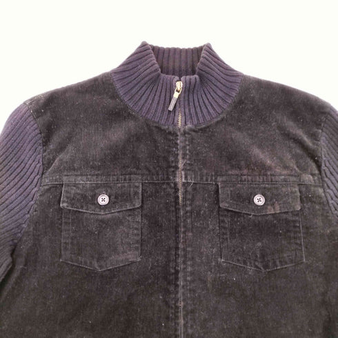 ローレンラルフローレン LAUREN RALPH LAUREN 緑タグ ニット 切り替え コーデュロイ ドライバース ニット ジャケット レディース import:M