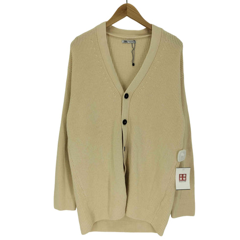 ザラ ZARA リブ編み コットン ニット Vネック カーディガン メンズ import:M