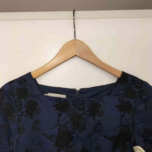 Hobbs London スクエアネック 花 刺繍 半袖 ワンピース ドレス レディース UK:8