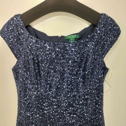 ローレンラルフローレン LAUREN RALPH LAUREN EVENING スパンコール ノースリーブ ドレス レディース US:6