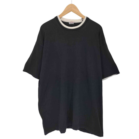 フルーツオブザルーム FRUIT OF THE LOOM 80-90s USA製 コットン フェイクレイヤード シングルステッチ クルーネック ショートスリーブ Tシャツ メンズ import:XXL