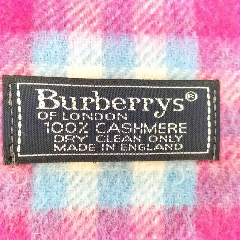 バーバリーズ BURBERRYS イングランド製 カシミヤチェックマフラー レディース