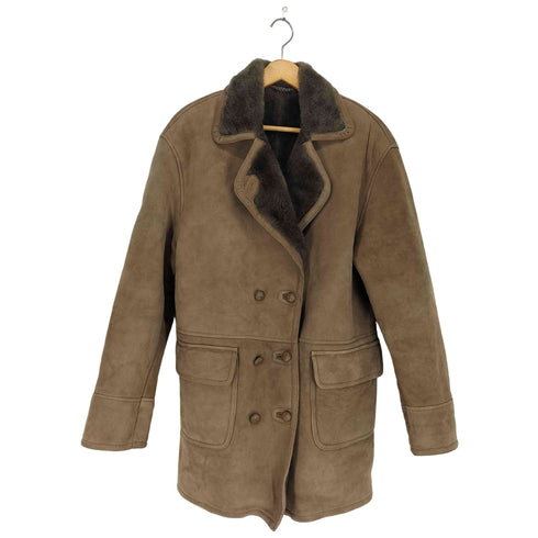 lamb leather ムートンロングコート レディース