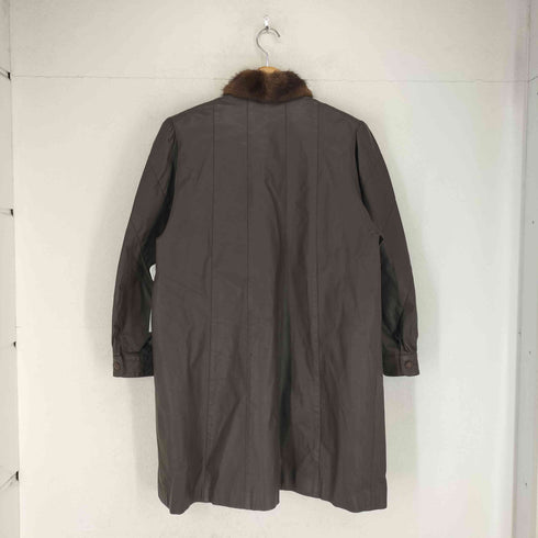 cow leather ファー襟 レザーロングコート レディース FREE