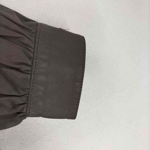 cow leather ファー襟 レザーロングコート レディース FREE