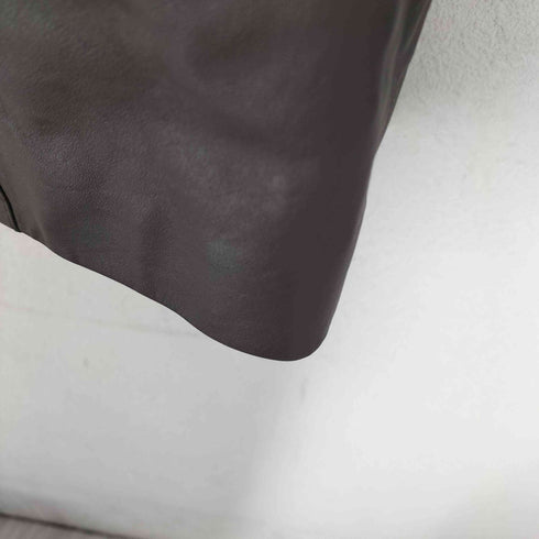 cow leather ファー襟 レザーロングコート レディース FREE