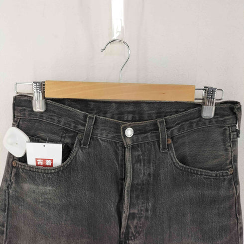 リーバイス Levis フランス製 501 ボタン裏275 カットオフ ブラックデニムパンツ メンズ W30