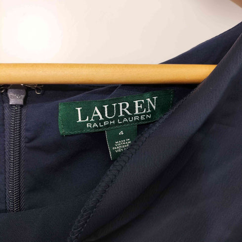 ローレンラルフローレン LAUREN RALPH LAUREN ノースリーブ ドレープ ワンピース ドレス レディース US:4