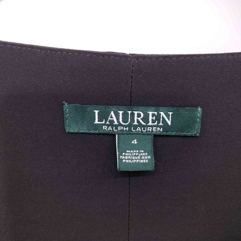 ローレンラルフローレン LAUREN RALPH LAUREN スパンコールスリーブ ドレープ ひざ丈 ワンピース ドレス レディース US:4