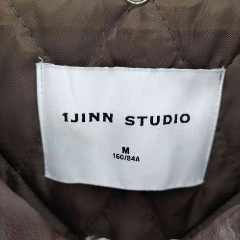 1JINN STUDIO フロントジップ 中綿 フェイクレザー ジャケット レディース M