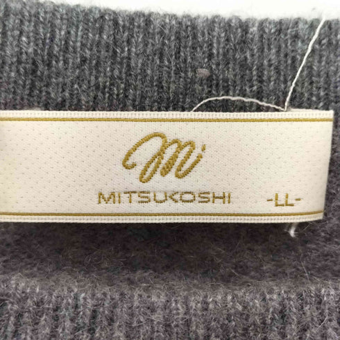 ミツコシ MITSUKOSHI カシミア ハイゲージ クルーネック ニット セーター メンズ JPN:XL