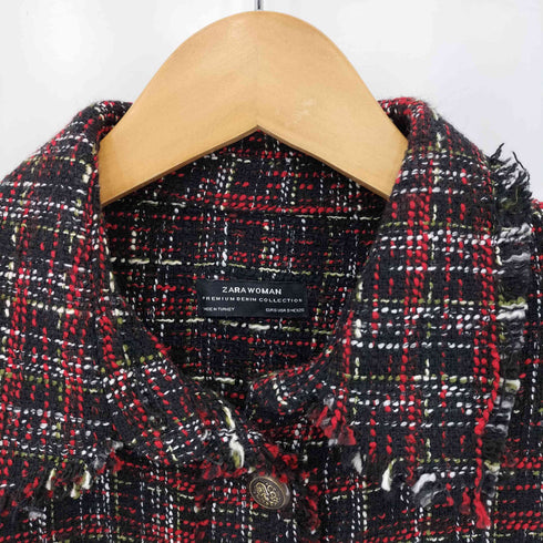 ザラ ZARA ツイード フロントボタン ロングスリーブ ジャケット レディース S