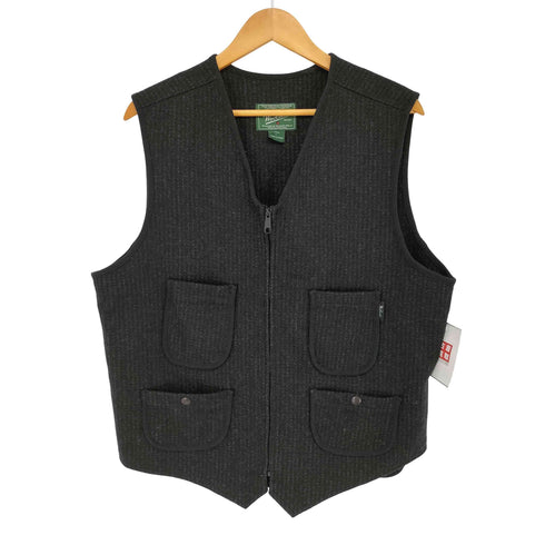 ウールリッチ WOOLRICH 00s ウール ストライプ ジップアップ ワークベスト メンズ import:L
