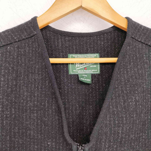 ウールリッチ WOOLRICH 00s ウール ストライプ ジップアップ ワークベスト メンズ import:L