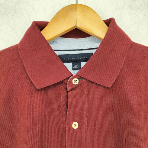 トミーヒルフィガー TOMMY HILFIGER 00s ロゴ刺繍 ロングスリーブ ポロシャツ メンズ import:L
