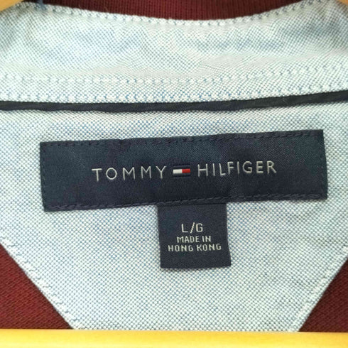 トミーヒルフィガー TOMMY HILFIGER 00s ロゴ刺繍 ロングスリーブ ポロシャツ メンズ import:L