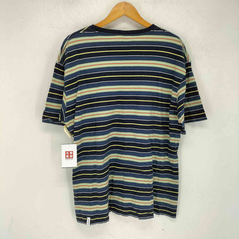 マハグリッド mahagrid ロゴ刺繍 コットン ボーダー クルーネック Tシャツ メンズ import:L