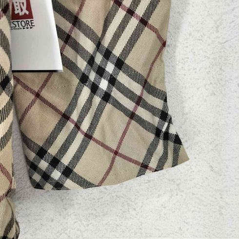 バーバリーブルーレーベル BURBERRY BLUE LABEL ノバチェック 7分丈 スキッパーシャツ レディース JPN:38
