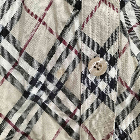 バーバリーブルーレーベル BURBERRY BLUE LABEL ノバチェック 7分丈 スキッパーシャツ レディース JPN:38