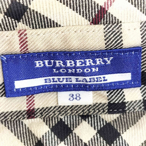 バーバリーブルーレーベル BURBERRY BLUE LABEL ノバチェック 7分丈 スキッパーシャツ レディース JPN:38