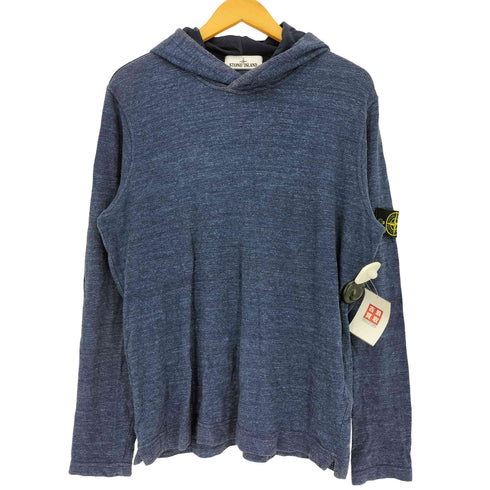ストーンアイランド STONE ISLAND ワッペン装飾 ライトオンス 長袖 プルオーバーフーディー メンズ import:L