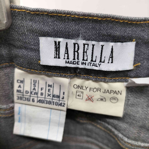 マレーラ MARELLA ストレッチ タイト デニムスカート ダブルジップ レディース 42