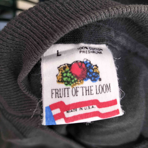 フルーツオブザルーム FRUIT OF THE LOOM 80s USA製 シングルステッチ San Antonio バッファロースカル フェザープリント クルーネック半袖Tシャツ メンズ import:L