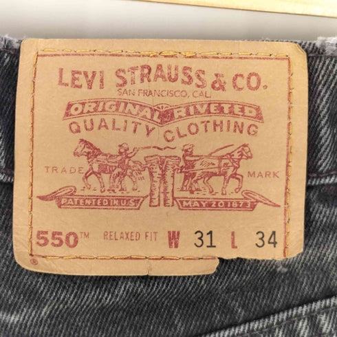 リーバイス Levis 00S USA製550 RELAXED FIT 後染めブラック テーパードデニム メンズ 31×34