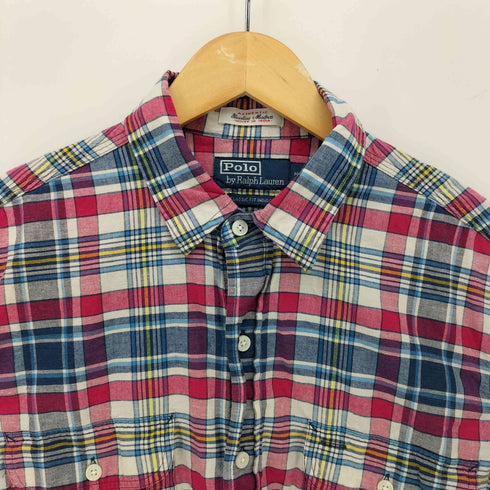 ポロバイラルフローレン Polo by RALPH LAUREN AUTHENTIC BLEEDING MADRAS CLASSIC FIT MADRAS インド製 コットン マドラス チェック S/S シャツ メンズ import:M