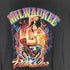 00S USA製 DELTA PRO WEIGHTボディ MILWAUKEE セクシーガール ファイヤー バイク プリント ノースリーブ Tシャツ メンズ import:XL